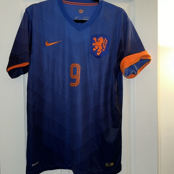 V. PERSIE BLUE SOCCER JERSEY - Picture 5 of 6